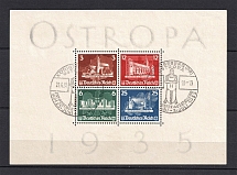 1935 Third Reich, Germany `Ostropa` (Souvenir Sheet Mi. 3, CV $1,200, Special Cancellation KONIGSBERG)