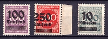 1923 Weimar Republic, Germany (Mi. 289, 295, 337, SHIFTED Overprints)
