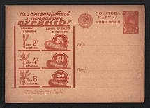 1931 5k 'Harvesting beets', Advertising Agitational Postcard of the USSR Ministry of Communications, Mint, Russia (SC #103, CV $35)