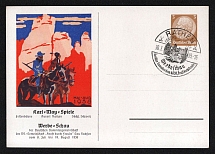 1938 'Advertising show of the German collectors' association Gau Saxony 1938, Propaganda Postcard, Third Reich Nazi Germany