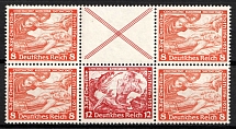 1933 Third Reich, Germany, Wagner, Se-tenant, Zusammendrucke, Block (Mi. W 54, W 58, CV $310)