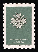 'War Merit Cross 1st Class with Swords', Collection Stamps, Third Reich WWII Military Propaganda, Germany