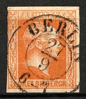 1857 3s Prussia, Germany (Mi. 8, Canceled, CV $70)