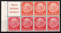 1940-41 Third Reich, Germany, Se-tenant, Zusammendrucke, Block (Mi. H-Bl. 100 B, CV $60, MNH)