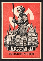 1936 'Construction Congress 1936 Hildesheim 12-14.06', Propaganda Postcard, Third Reich Nazi Germany
