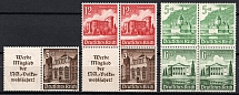1940 Third Reich, Germany, Se-tenants, Zusammendrucke (Mi. S 262, S 266, S 258, W 148, CV $30)