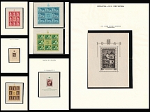 1943-45 Croatia, NDH, Souvenir Sheets, Large Stock