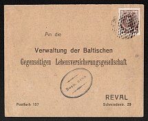Mitava, Kurlyand province Russian Empire (cur. Elgava, Latvia), Mute commercial censored cover to Reval,  Mute postmark cancellation
