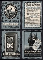 Klingberg Coffee-Tea-Cocoa Trademark, Hamburg, Germany, Stock of Cinderellas, Non-Postal Stamps, Labels, Advertising, Charity, Propaganda