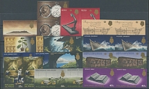 British Commonwealth - Pitcairn Islands - 1969, Queen Elizabeth II, Bible, Boats, Views, 1c-40c, imperforate complete set of 13 in horizontal or vertical (2c and 25c) pairs, full OG, NH, VF and extremely rare in complete set, …