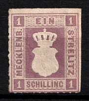 1864 1s Mecklenburg-Strelitz, German States, Germany (Mi. 3, Sc. 3, CV $480)