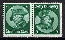 1933 6pf Third Reich, Germany, Tete-beche, Zusammendrucke (Mi. K 17, CV $30)