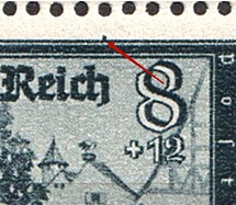 1944 8pf Third Reich, Germany (Mi. 889 IV, Dot above Frame, Print Error, Control Numbers, Corner Margins, Pair, CV $100, MNH)