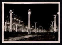 1942 Berlin at Night Photo, Third Reich Propaganda, Nazi Germany, Postcard, Mint