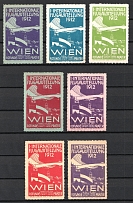 1912 Vienna, Austria, Stock of Cinderellas, Non-Postal Stamps, Labels, Advertising, Charity, Propaganda