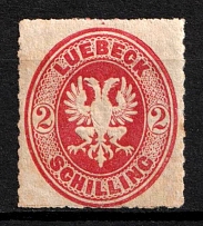 1863-67 2s Lubeck, German States, Germany (Mi 10 A, Sc. 10, CV $50)