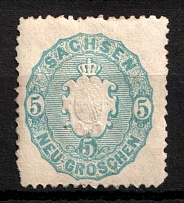 1863 5n Saxony, German States, Germany (Mi. 19, Sc. 20 b, CV $30)