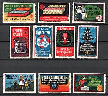 Confectionery Factory of Wilhelm Jentzsch, Germany, Stock of Rare Cinderellas, Non-postal Stamps, Labels, Advertising, Charity, Propaganda