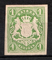 1867 1k Bavaria, German States, Germany (Mi. 14 a, Sc. 15, CV $170, MNH)