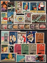 Germany, United States, Stock of Cinderellas, Non-Postal Stamps, Labels, Advertising, Charity, Propaganda (#245B)
