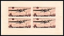 1937 Aviation of the USSR, Soviet Union, USSR, Russia, Souvenir Sheet (Zag. Бл. 3, Zv. 483, CV $500, MNH)