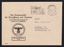 1942 (27 Nov) 'Fret by Detachment Reich', Third Reich WWII, German Propaganda, Germany, Military Post, Cover from Dresden to Leipzig
