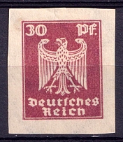 1924 30pf Weimar Republic, Germany (Mi. 359 X U, IMPERFORATED, CV $220)