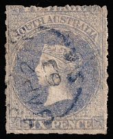 1860 6p South Australia (SG 28, Canceled)