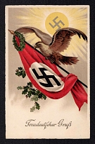 'Eagle with Swastika' , Third Reich Propaganda, Nazi Germany, Postcard, Mint