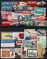 Airmail, Airplanes, United States, Stock of Cinderellas, Germany, Europe Non-Postal Stamps, Labels, Advertising, Charity, Propaganda (#214B)