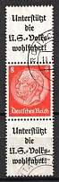 1936-37 8pf Third Reich, Germany, Se-tenant, Zusammendrucke (Mi. S 132, Canceled, CV $30)