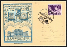 1942 Stamp Day in Vienna, Third Reich, Germany, First Day of Issue, Souvenir Card (Special Cancellation)
