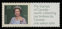 Canada - Modern Errors and Varieties - 1990, Queen Elizabeth II, 39c multicolored with green background, a single with label at right, imperforate between stamp and label, full OG, NH, VF, Unitrade #1167di, C.v. CAD$600, Scott …