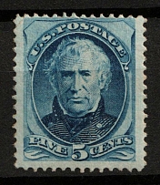 1875 5c Taylor, United States, USA (Scott 179, Blue, CV $700)