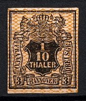 1856-57 1/10t Hannover, German States, Germany (Mi. 12, Sc. 14, CV $1,150)