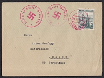 1938 (Sep 30) Cover with liberation of WEIDENAU, Occupation of Sudetenland, Germany