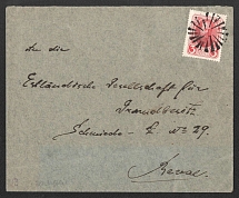 Libava or Revel? Mute Cancellation, Russian Empire, Cover from Libava or Revel with 'Star' Mute postmark