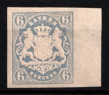 1867 6k Bavaria, German States, Germany (Mi. 16, Sc. 17, Margin, CV $130, MNH)