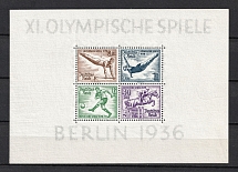 1936 Third Reich, Germany, Souvenir Sheet (Mi. Bl. 5 X, CV $70)