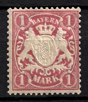 1881 1m Bavaria, German States, Germany (Mi. 53, Sc. 54 a, Signed, CV $60)
