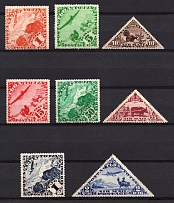 1934 Tannu Tuva, Russia, Airmail (Zv. 55 - 58, 60 - 63 II, CV $50, MNH)