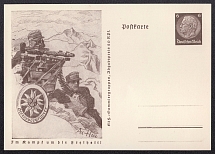 1941 Army Mountain Guide, Machine Gun, Third Reich, Germany, Postal Card