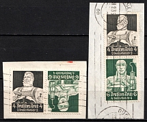 1934 Third Reich, Germany, Tete-beche, Se-tenant, Zusammendrucke (Mi. K 23, S 219, Canceled, CV $60)