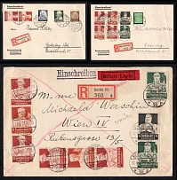 1934-35 Third Reich, Germany, Registered Covers from Berlin and Braunschweig franked Se-tenants Zusammendrucke
