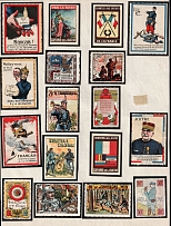 France Military, Army, War, Stock of Cinderellas, Non-Postal Stamps, Labels, Advertising, Charity, Propaganda (#260)