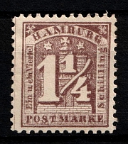 1864 1.25s Hamburg, German States, Germany (Mi. 12, Sc. 22, CV $100)