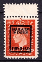 2d 'Liquidation of Empire' Trinidad, Anti-British Propaganda, King George VI, German Forgery (Mi. 12, Margin, CV $160)