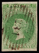 1858 1p South Australia (SG 5, Canceled, CV $900)