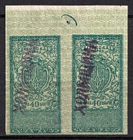 1918 40sh 'Kholmshchyna' (Chelm Land), Revenue Stamps Duty, Ukraine, Pair (MNH)