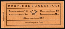 1958-60 Complete Booklet with stamps of German Federal Republic, Germany, Excellent Condition (Mi. MH 4 X u, CV $40)
